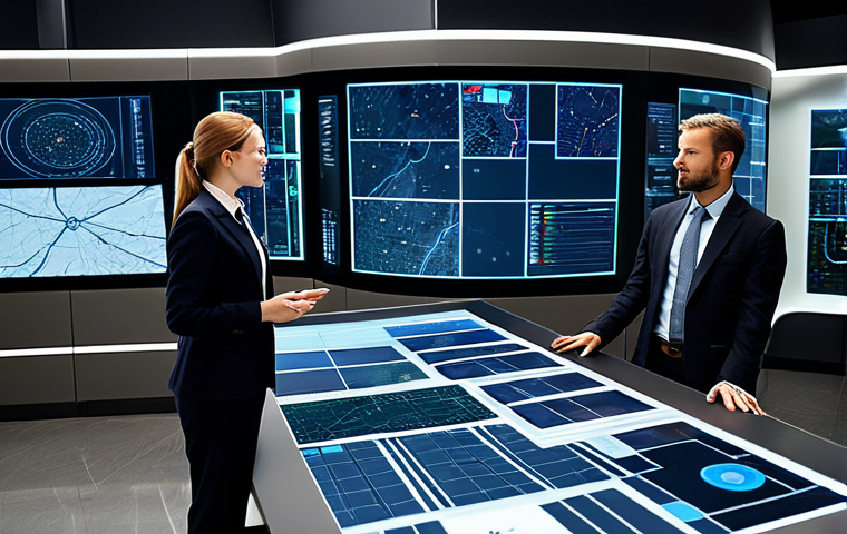 **Prompt 1: Modern Geospatial Analysis and Smart Cities**
    A diverse team of professional geospatial data scientists and urban planners, fully clothed in modern business casual attire, collaboratively analyzing large interactive screens displaying intricate GIS maps, satellite imagery, and real-time smart city data visualizations within a bright, futuristic command center. The setting highlights advanced technology and data-driven decision-making. Professional dress, appropriate attire, safe for work, correct proportions, perfect anatomy, natural pose, well-formed hands, proper finger count, natural body proportions, high-quality professional photography, intricate details, realistic lighting, family-friendly.