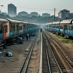 인구 밀도 분석 - **Prompt 1: Urban Overload, Rural Silence**
    "A dramatic split image illustrating the stark contr...