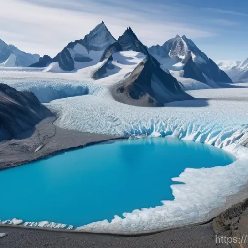 지리학 연구 분야 - **Melting Glaciers and Climate Resilience**
    "A stunning, high-resolution aerial shot of a majest...
